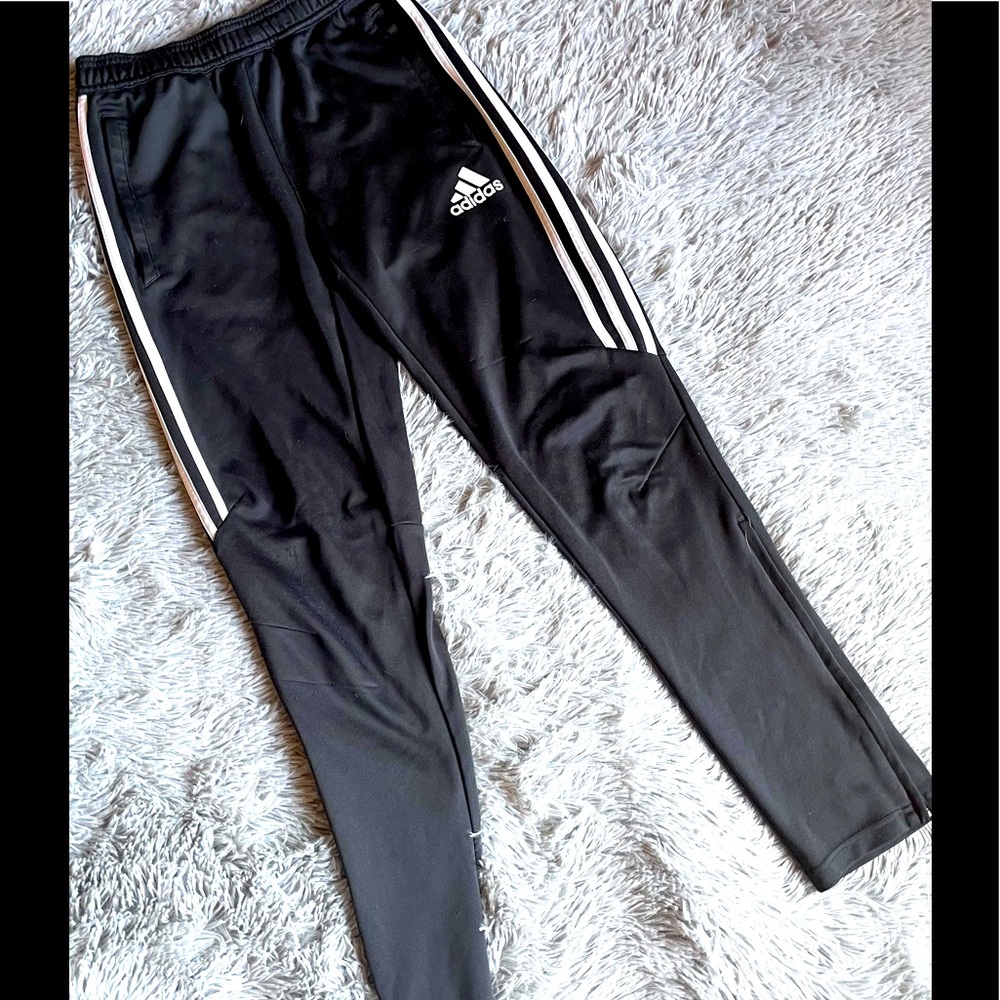 Youth Large Adidas tapered black track pants